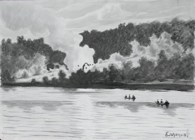 Fire Seen from East Lyme, Connecticut, 1900. alkotó: Louis Michel Eilshemius