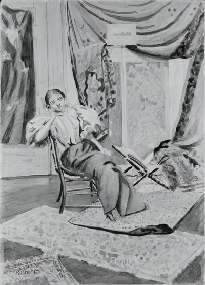 Lány a széken, c. 1891. alkotó: Louis Michel Eilshemius