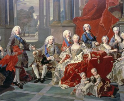 131 0794093/1 A spanyol V. Fülöp családja (1683-1746) részlet, amely a királyt, második feleségét Elizabeth Farnesét és a leendő VI. Ferdinándot ábrázolja. alkotó: Louis Michel van Loo