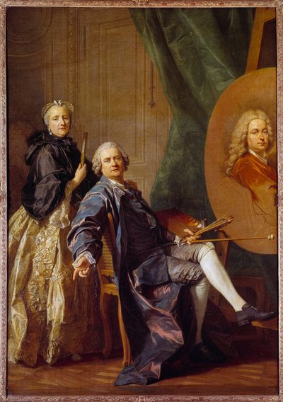 Louis Michel Van Loo (1707-1771), nővére, Marie Anne tanácsára dolgozik apja, Jean Baptiste Van Loo (1684-1745) portréján. Louis Michel Van Loo (1707-1771) festménye 1763 V. 2,4x1,6 m alkotó: Louis Michel van Loo