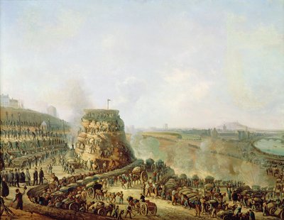 III. Napóleon császár (1808-73) és Eugenie császárné (1829-1920) látogatása a Chaillot-dombon, 1867 alkotó: Louis Moullin