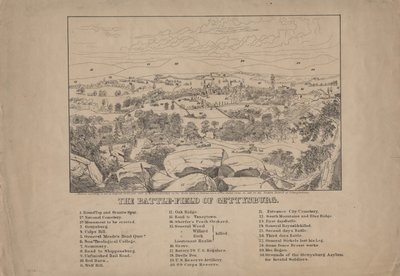 A gettysburgi csatatér, 1867 körül alkotó: Louis N. Rosenthal