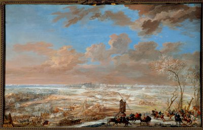 Ausztria örökösödési háborúja (1741-1748): „” Brüsszel ostroma a hó alatt a szászországi marechal által 1746. február 7-től 20-ig”” Gouache Louis Nicolas Van Blarenberghe (1716-1794) 1781 V. 0,59x0,94 m Versailles, kastélymúzeum alkotó: Louis Nicolas van Blarenberghe