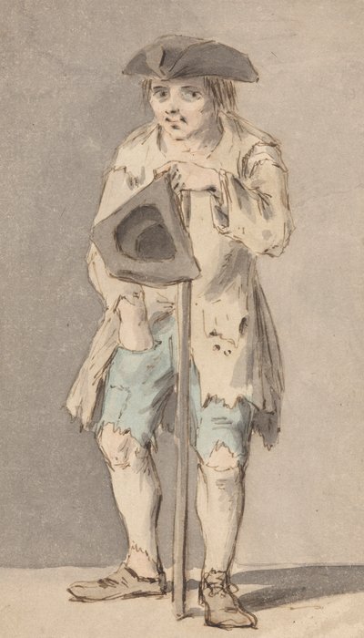 Koldus Tricorn kalapot tartó személyzettel alkotó: Louis Philippe Boitard