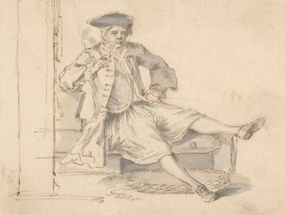 Tengerészeti tiszt ül Dohányzó alkotó: Louis Philippe Boitard