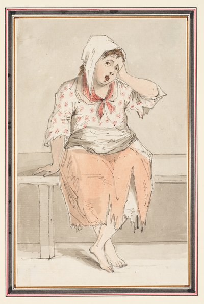 Tanulmány egy ülő nőről alkotó: Louis Philippe Boitard