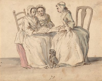 Három ülő hölgy alkotó: Louis Philippe Boitard