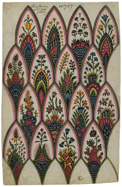 Indiai motívumok vázlata, 1793. alkotó: Louis Philippe Lemeunnié