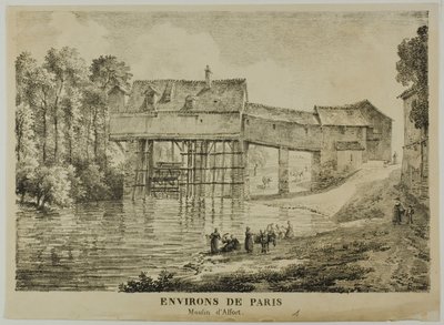 Párizs környéke: Alfort Mill alkotó: Louis Pierre Baltard
