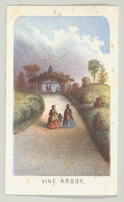 Vine Arbor a sorozatból, Views in Central Park, New York, 3. rész, 1864. alkotó: Louis Prang