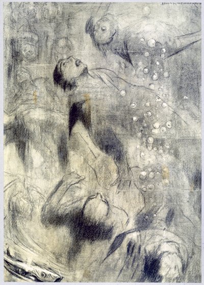 "A tengeri bánya", 1916 alkotó: Louis Raemaekers