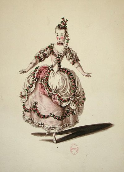 Pásztorjelmez baletthez (akvarell papíron) alkotó: Louis Rene Boquet