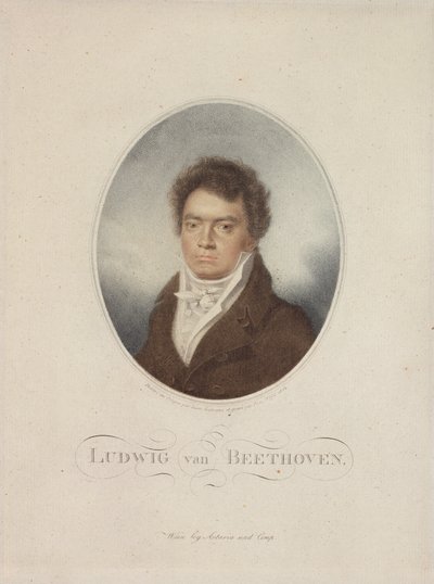 Ludwig van Beethoven (1770-1827) Blasius Hotel metszete (1792-1863) 1814 (mezzotinta) alkotó: Louis Rene Letronne