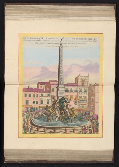 Vierstromenfontein te Róma Panfilio obeliszk, amelyet N. S. Innocentio X (...) szentsége állított (cím a tárgyon) alkotó: Louis Rouhier