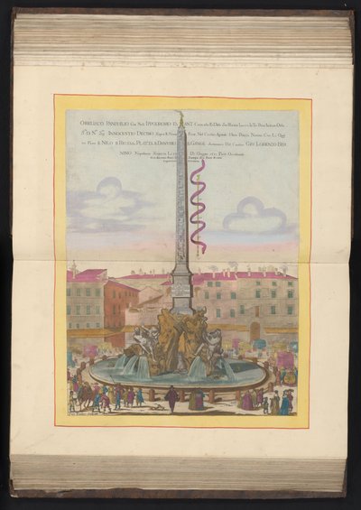 Vierstromenfontein te Róma Obelisco Panphilio gia nell ippodrom (...) (cím a tárgyon) alkotó: Louis Rouhier