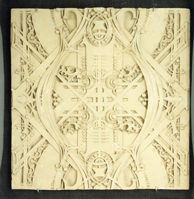 Igényes tekercsekkel és levélszerkezetekkel díszített mennyezettöredék, 1906-1908 alkotó: Louis Sullivan