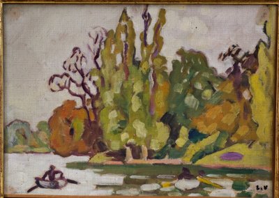 Csónakok a Bois de Boulogne-i tavon alkotó: Louis Valtat