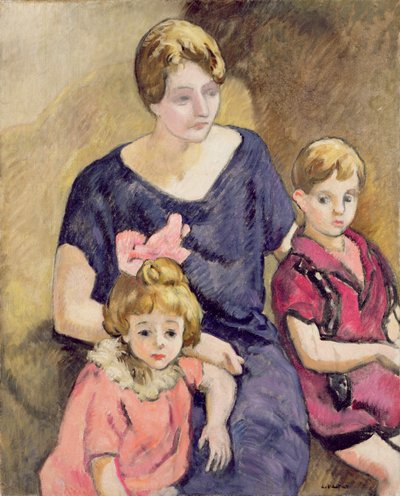 Anya és gyermekei (olaj, vászon) alkotó: Louis Valtat