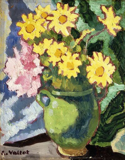 Sárga százszorszép zöld kancsóban; Sárga százszorszép, zöld kancsó alkotó: Louis Valtat