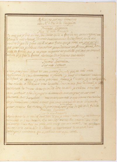 "Elgondolások az interjúmról Mr. Le Duc de la Vauguyonnal", autográf kézirat, 1767. januártól 1769 elejéig alkotó: Louis XVI