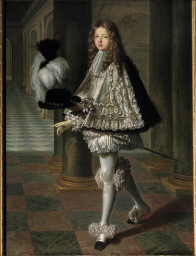 Portré en pied Louis Alexandre de Bourbontól, Toulouse grófjától a Szentlélek újoncruhájában (Szentlélek Rendje) (1678-1737), XIV. Lajos és Francoise Athenais (Francoise-Athenais) törvényes fia, Rochechouart Mortemart, márkiné a Mont alkotó: Louis de Boullogne
