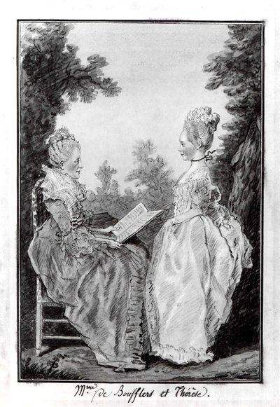 Madame la Comtesse de Boufflers és Thérèse, 1760-as évek közepe. alkotó: Louis de Carmontelle