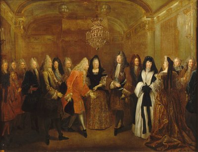 Louis XIV receives Prince August, the future King of Poland and Elector of Saxony, ca 1714.  alkotó: Louis de Silvestre