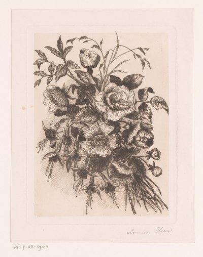 Virágcsendélet rózsákkal és kökörcsinnel alkotó: Louise Elsen (attributed to)