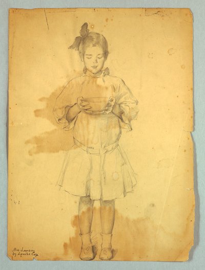 Lány tállal alkotó: Louise Howland King Cox