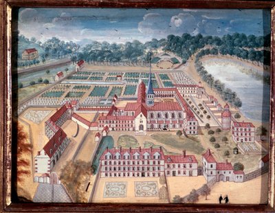 Kilátás a Port-Royal-des-Champs apátságra (gouache alkotó: Louise Madeleine Cochin