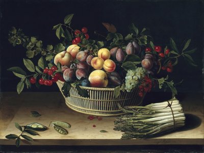 Csendélet egy kosár gyümölccsel és egy csokor spárgával, 1630 alkotó: Louise Moillon