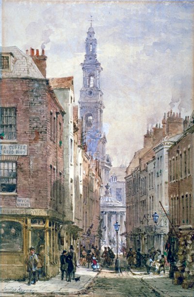 Kilátás a Drury Courtra a Wych Streetről, Westminster, London, 1875 alkotó: Louise Rayner