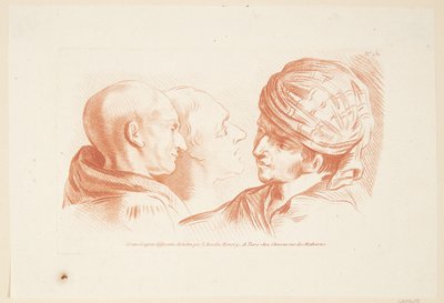 Három férfifej vizsgálata alkotó: Louise Rosalie Hémery