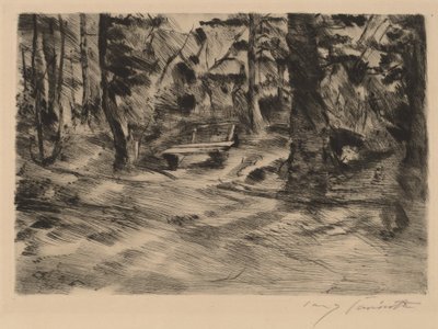 Bank im Walde II pad az erdőben II, 1917. alkotó: Lovis Corinth
