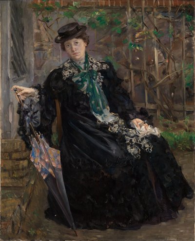 Charlotte Berend-Corinth asszony portréja a kertben alkotó: Lovis Corinth