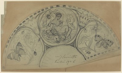 Fan Design [recto], valószínűleg 1906. alkotó: Lovis Corinth