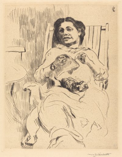 Nő kézimunka alkotó: Lovis Corinth