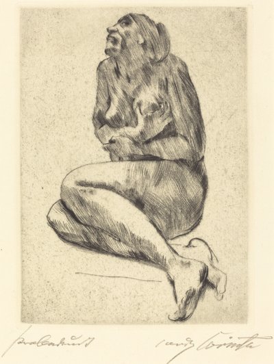 Guggoló női akt alkotó: Lovis Corinth