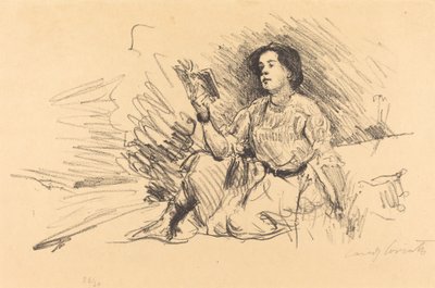 Olvasó lány, 1911. alkotó: Lovis Corinth