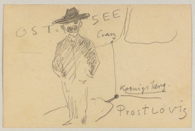 Lovis Corinth Carl Strathmannnak: képeslap, 1903. április 10-i postabélyegző alkotó: Lovis Corinth