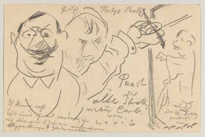 Lovis Corinth Carl Strathmannnak: képeslap, 1904. augusztus 10-i postabélyegző alkotó: Lovis Corinth