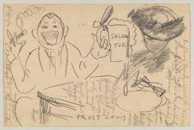 Lovis Corinth Carl Strathmannnak: képeslap, 1903. március 13-i postabélyegző alkotó: Lovis Corinth