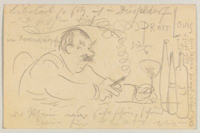 Lovis Corinth Carl Strathmannnak: képeslap, 1907. szeptember 13-i postabélyegző alkotó: Lovis Corinth