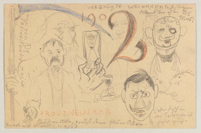 Lovis Corinth Carl Strathmannnak: képeslap, 1901. december 24-i postabélyegző alkotó: Lovis Corinth
