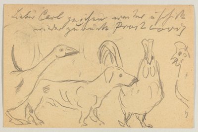 Lovis Corinth Carl Strathmannnak: képeslap, 1905. augusztus 26-i postabélyegző alkotó: Lovis Corinth