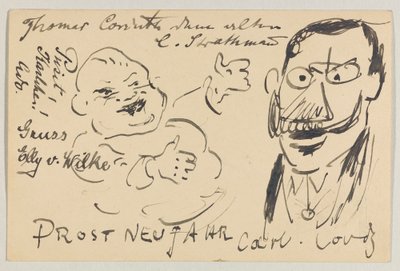 Lovis Corinth Carl Strathmannnak: képeslap, 1904. december 27-i postabélyegző alkotó: Lovis Corinth