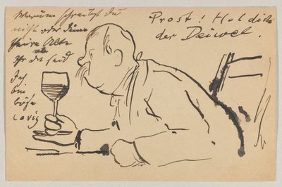 Lovis Corinth Carl Strathmannnak: képeslap, 1902. szeptember 2-i postabélyegző alkotó: Lovis Corinth