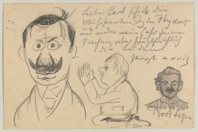 Lovis Corinth Carl Strathmannnak: képeslap, 1903. január 30-i postabélyegző alkotó: Lovis Corinth