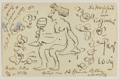 Lovis Corinth Carl Strathmannnak: képeslap, 1906. március 8-i postabélyegző alkotó: Lovis Corinth