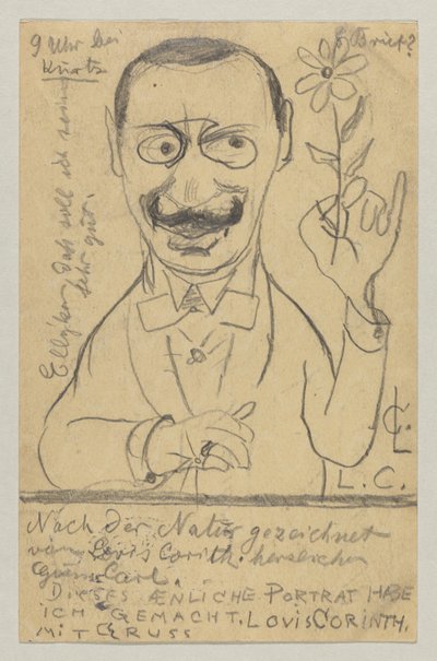 Lovis Corinth Miss Elly Franke-nek: képeslap, 1897. augusztus 28-i postabélyegző alkotó: Lovis Corinth